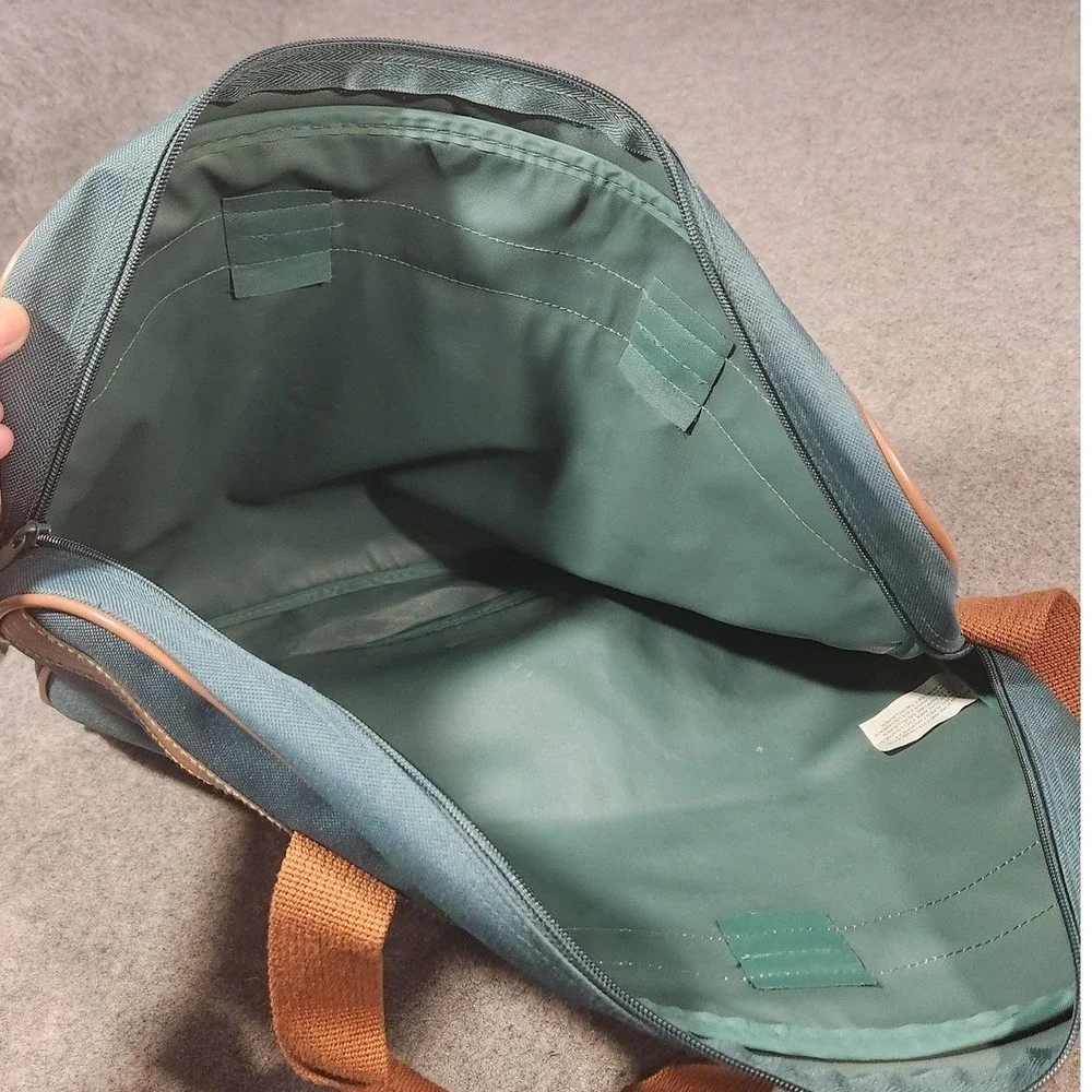 Vintage Polo Ralph Lauren Green Canvas Messenger Bag Weekender Travel Duffle 90s